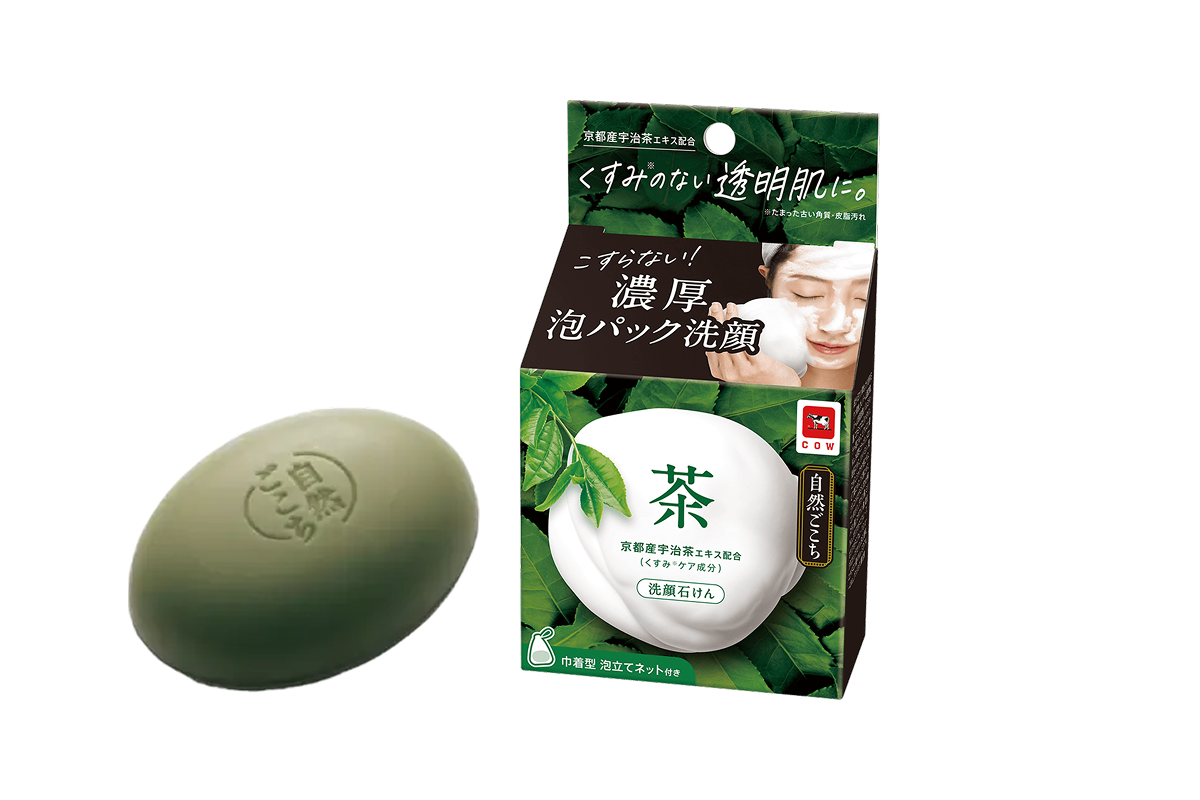 自然ごこち 茶 洗顔石けん｜自然ごこち｜牛乳石鹸