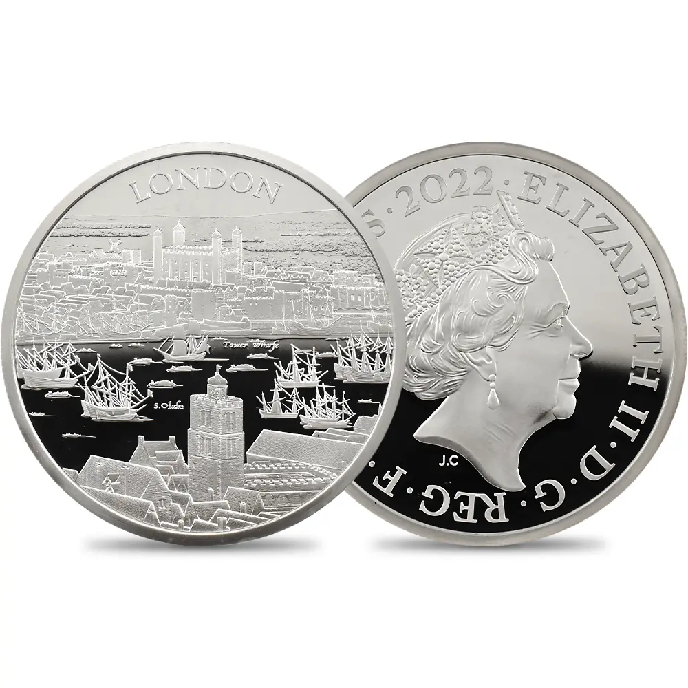 イギリス 2022 エリザベス2世 都市景観シリーズ第1弾 ロンドン 5ポンド