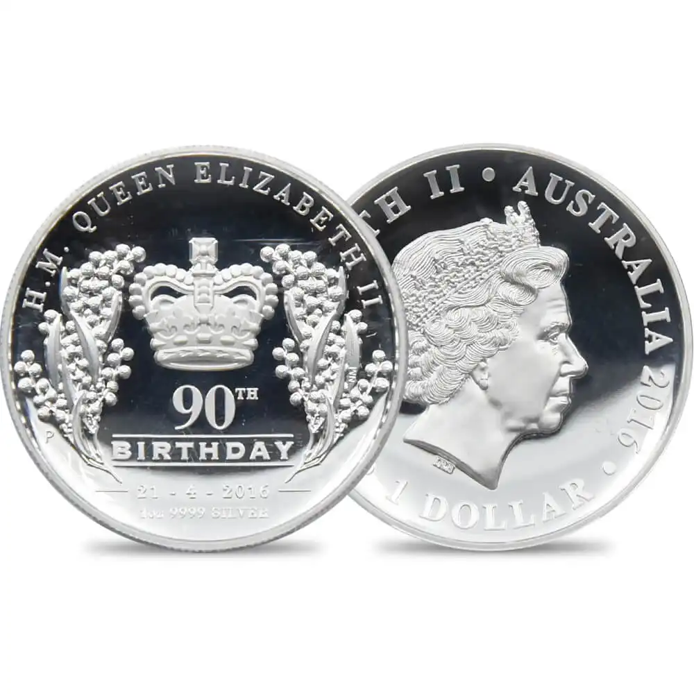 オーストラリア 2016P エリザベス2世生誕90周年記念 1ドル1オンスハイ