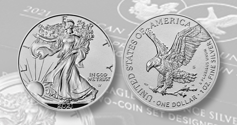 Two-coin set offers Reverse Proof American Eagle silver dollars