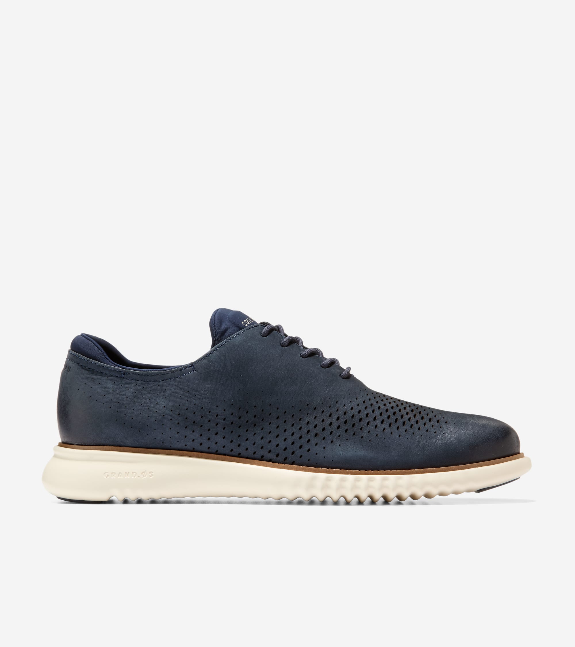 Men's 2.ZERØGRAND Laser Wingtip Oxfords in Blue | Cole Haan