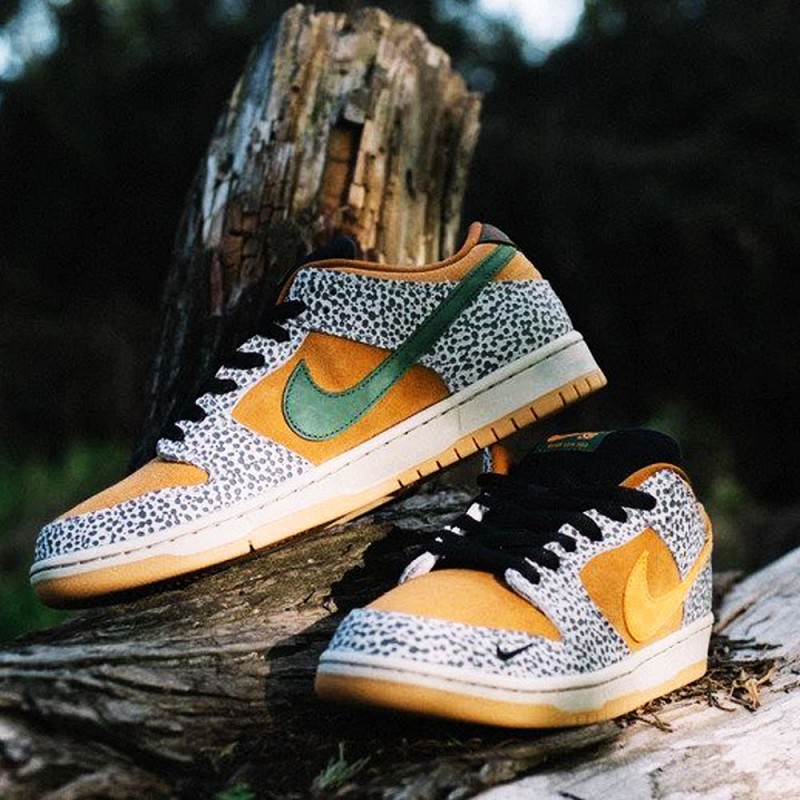 NIKE SB DUNK LOW PRO 'SAFARI' BLACK/ORANGE-CEMENT GREY-OUTDOOR