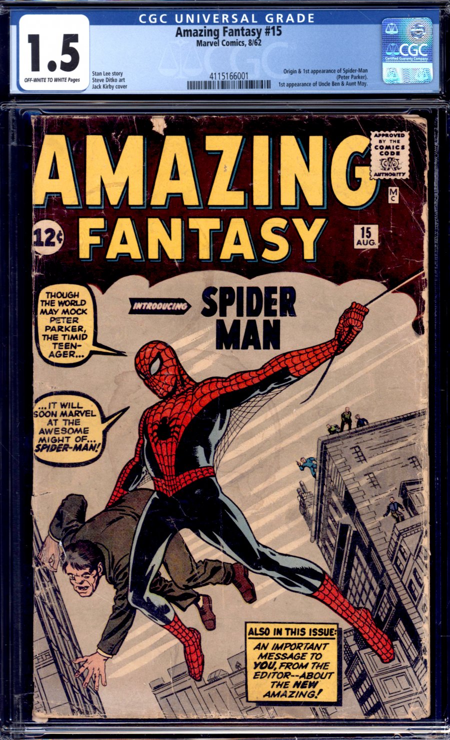 ComicConnect - AMAZING FANTASY #15 - CGC FA/GD: 1.5