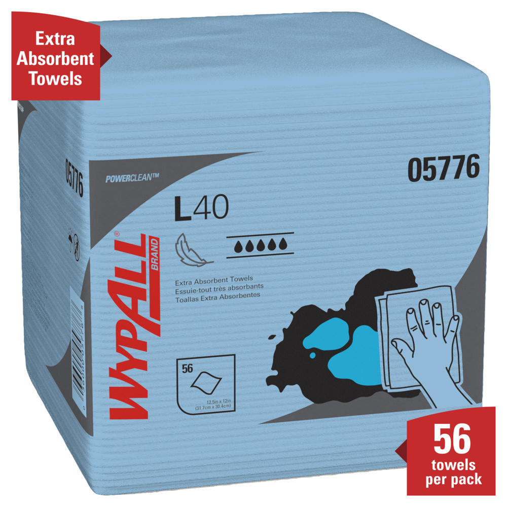 WypAll® PowerClean™ L40 Extra Absorbent Towels (05776