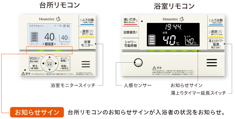 使いやすいリモコン｜エコキュート｜ハウステック
