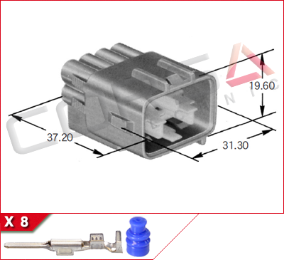 7282-7080-40 - Yazaki | 090II-8P-1 - Corsa Technic | 8-Way Kit