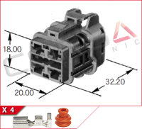 7222-6244-40 - Yazaki | 58X-4P - Corsa Technic | 4-Way Kit