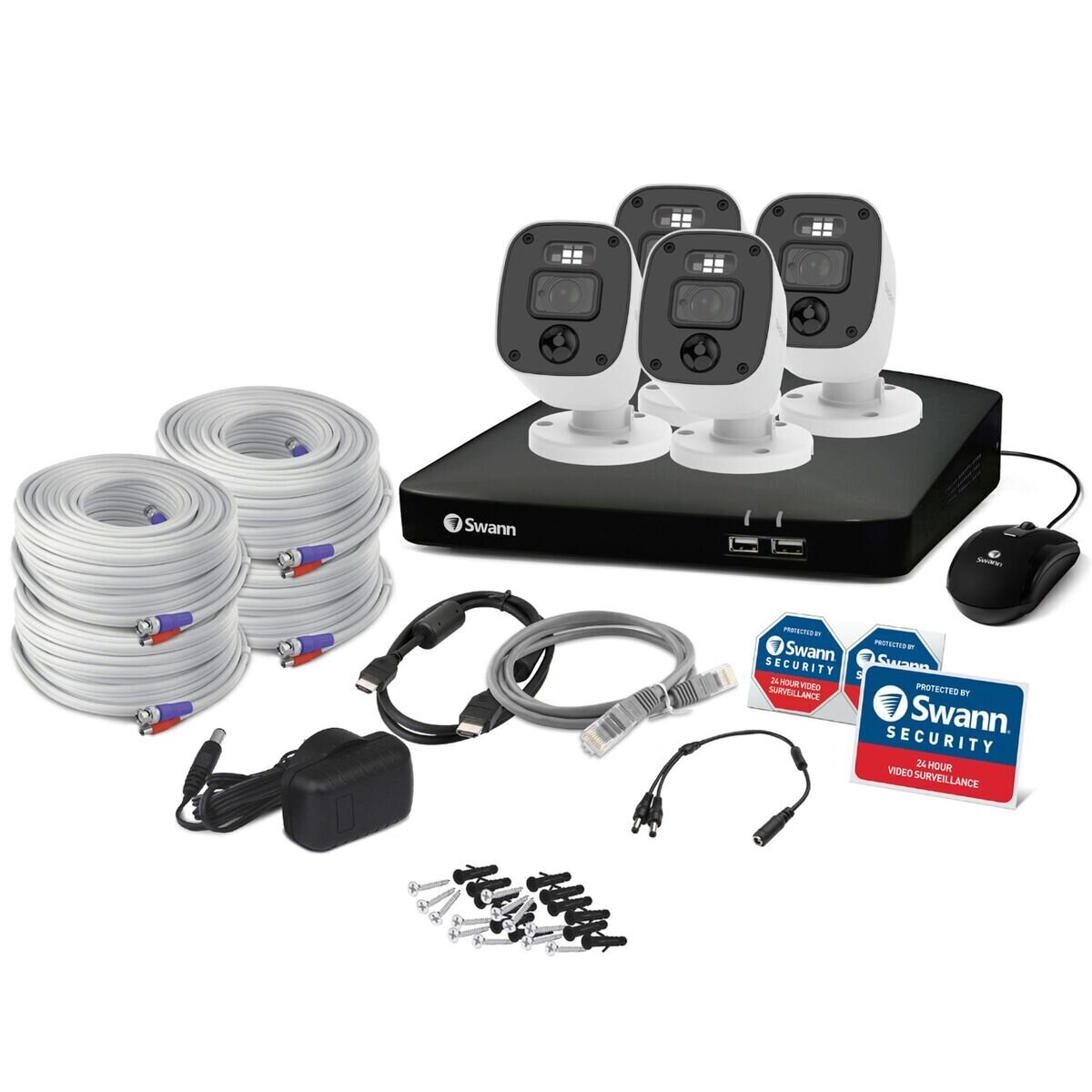 Swann（スワン）DVRセキュリティシステム フルHDカメラ4台セット