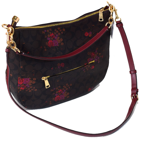 COACH】コーチ コーティングキャンバス レザー シグネチャー 花柄