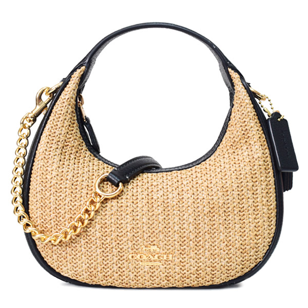 COACH】コーチ バッグ 三日月型 かごバッグ カルメン ストロー レザー