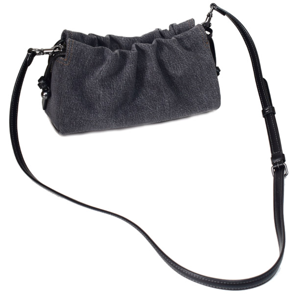 COACH】コーチ バッグ デニム 巾着 レザー フェイ ロゴ 3WAY クロス