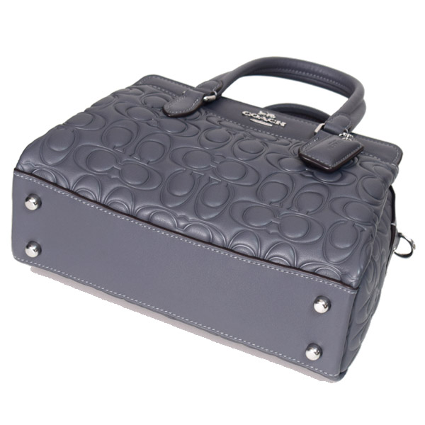 COACH】コーチ スムースレザー シグネチャー 型押し ダーシー キャリー