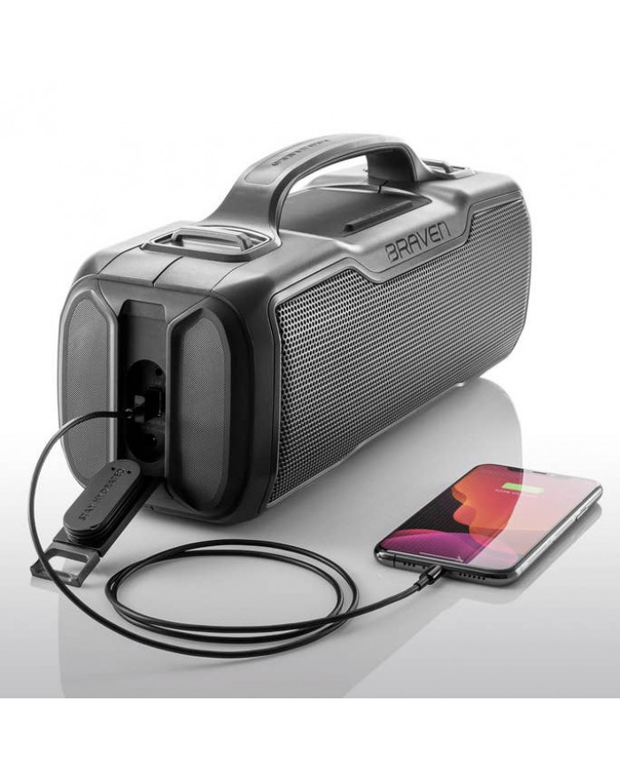 BRAVEN BRV-XL Rugged Portable Bluetooth Speaker (Gray)