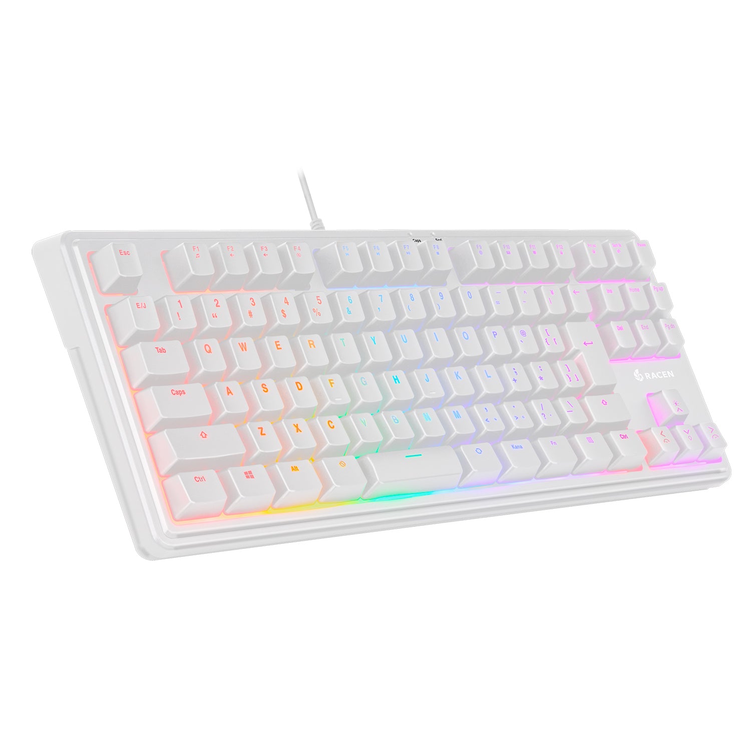 RACEN メンブレンゲーミングキーボードTKL（91キー）ホワイト [CRC