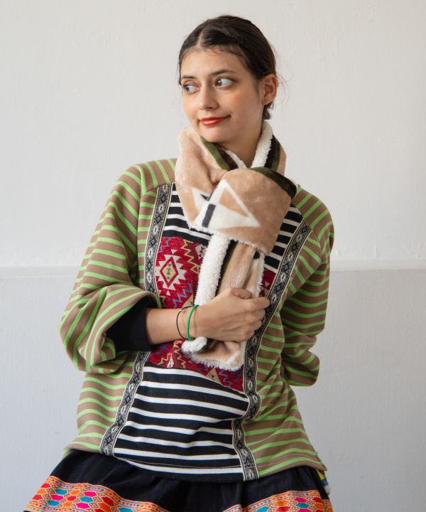 静電気除去】ノンパチカラコンチョヘアゴム(BEIGE): 『チャイハネ