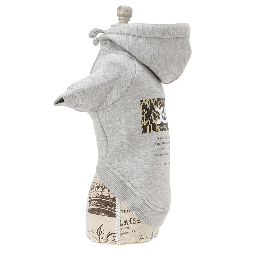 2025秋冬 X-girl（エックスガール）レオパード柄ロゴフーディー | 犬服