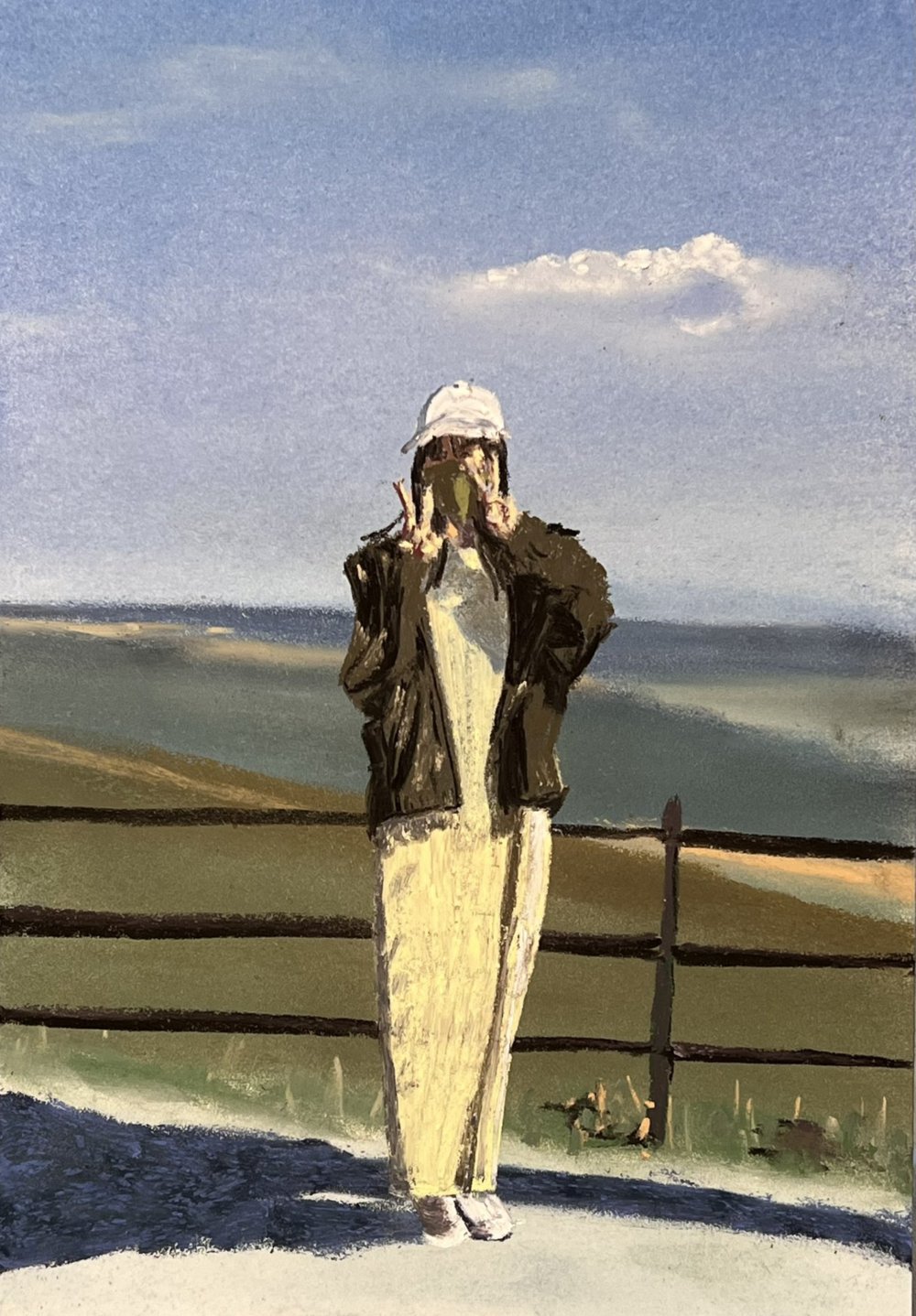 阿蘇大観峰とアオ | 坂口恭平パステル画 | 熊本市現代美術館 CAMK