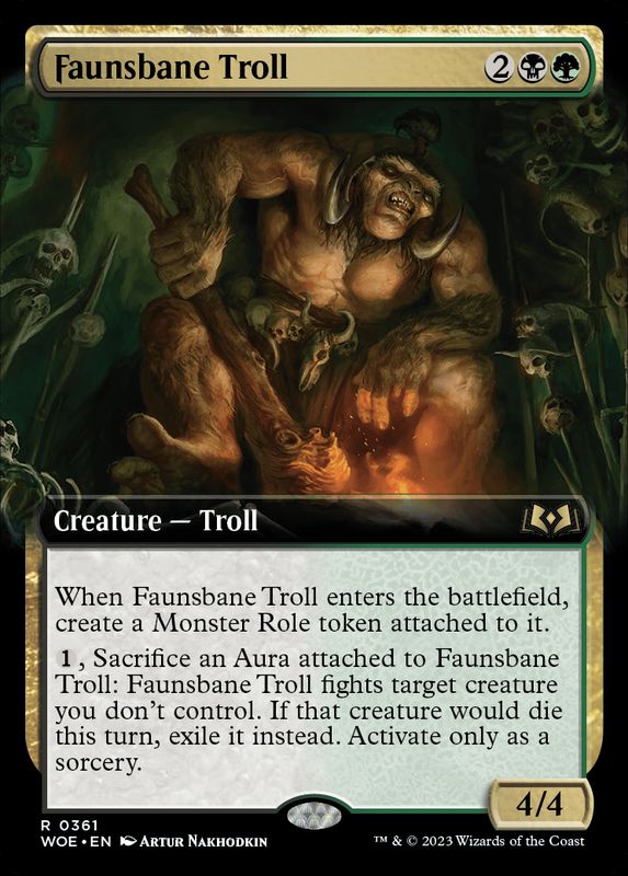 FOIL)(フルアート)フォーン忌みのトロール/Faunsbane Troll《英語》【WOE】
