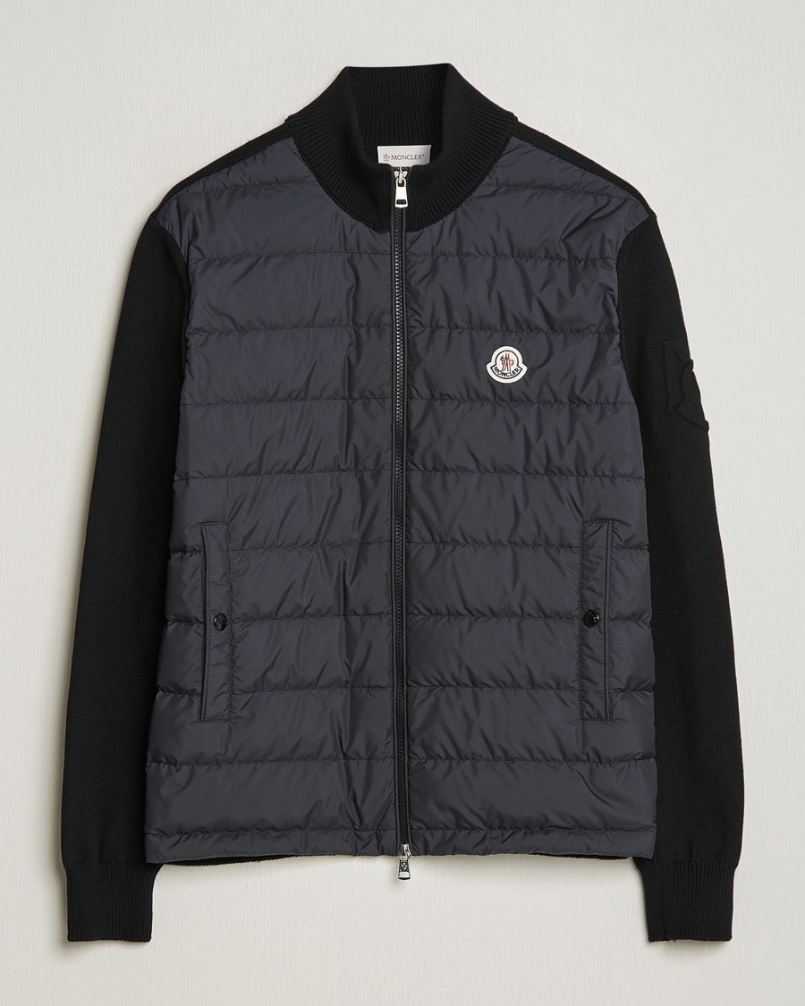 Moncler Hybrid Zip Cardigan Black at CareOfCarl.com