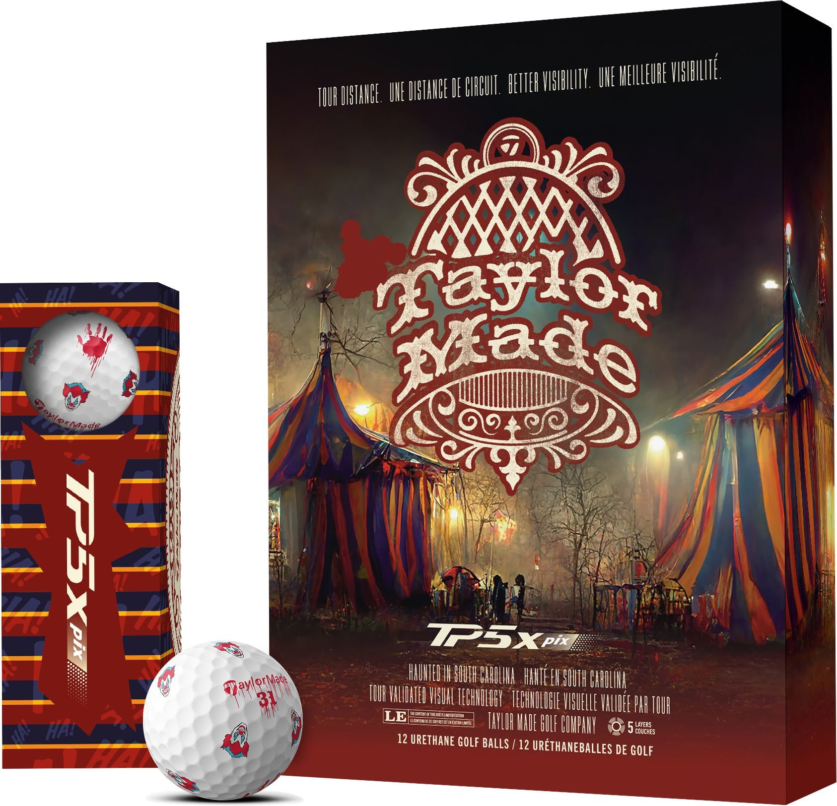 TaylorMade TP5x pix Nightmare Circus Collection Golf Balls