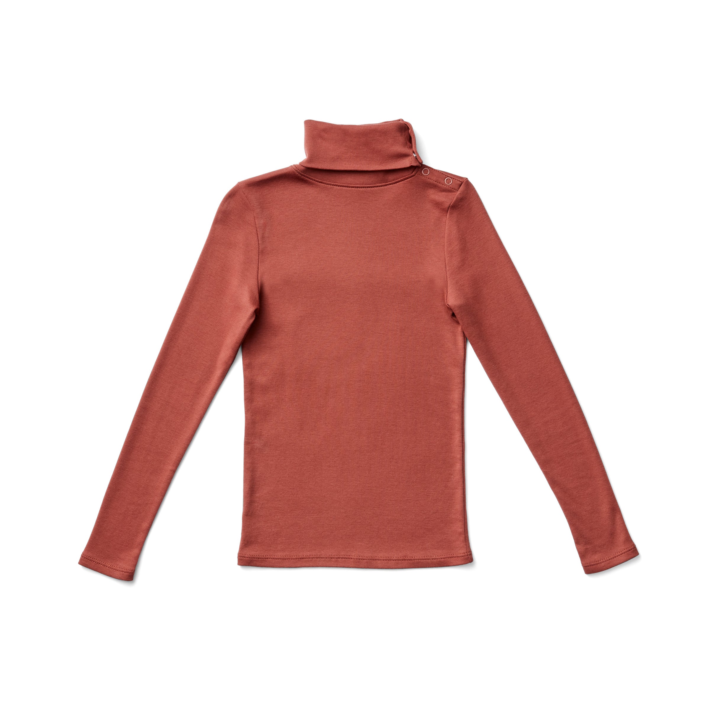 Soor Ploom Long Sleeve Snap Turtleneck - Terracotta – Casp Baby