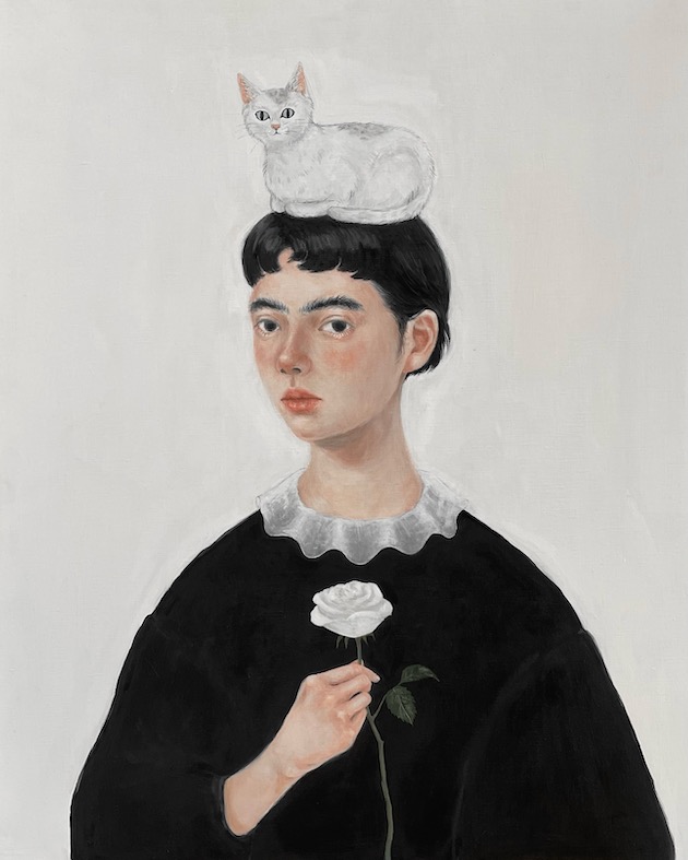 坂巻弓華　原画　ペインティング 坂巻弓華「どこかから焼き魚のいい匂いがした、みたいな小さなこと」展