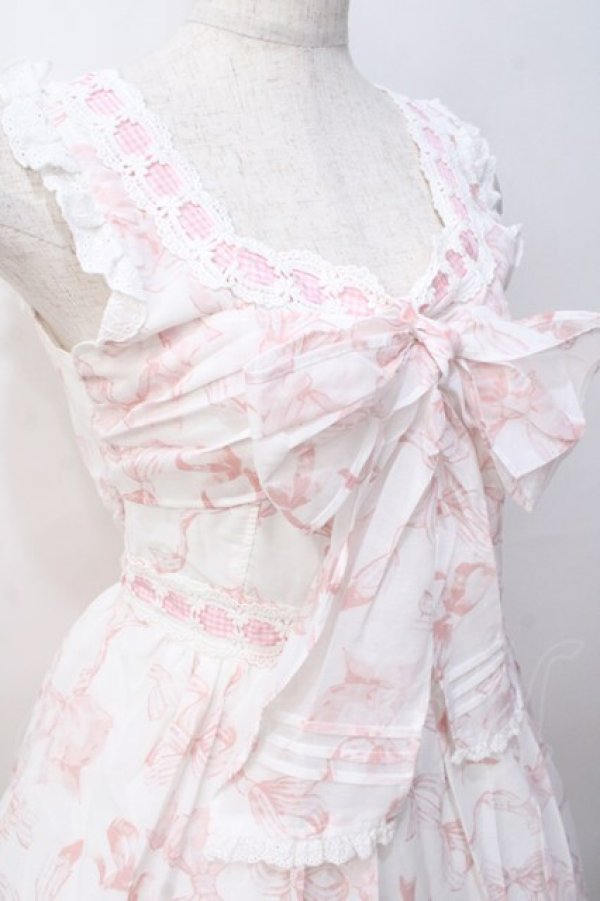 LIZ LISA / リボン柄ワンピース 0 ピンク Y-25-08-18-012-LO-OP-SZ