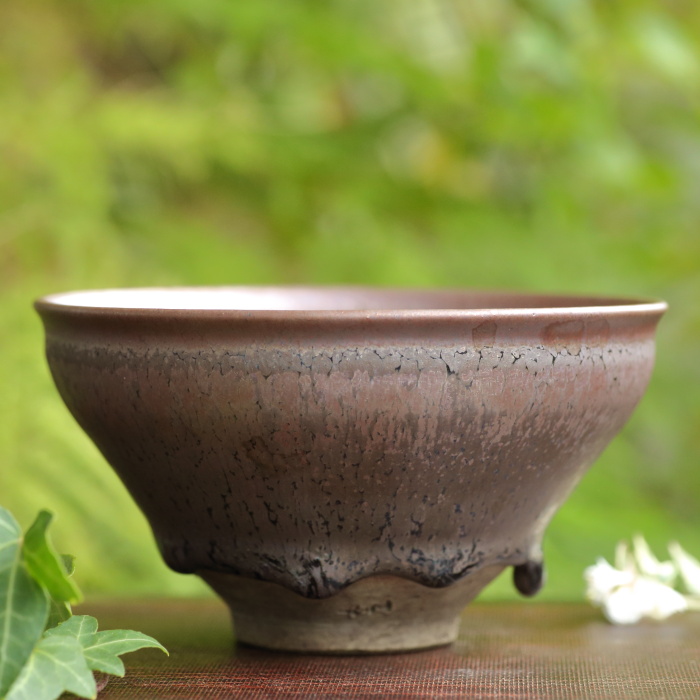 古谷宣幸 油滴天目茶盌 穴窯焼成 作家もの抹茶茶碗 茶の湯 茶道 茶陶