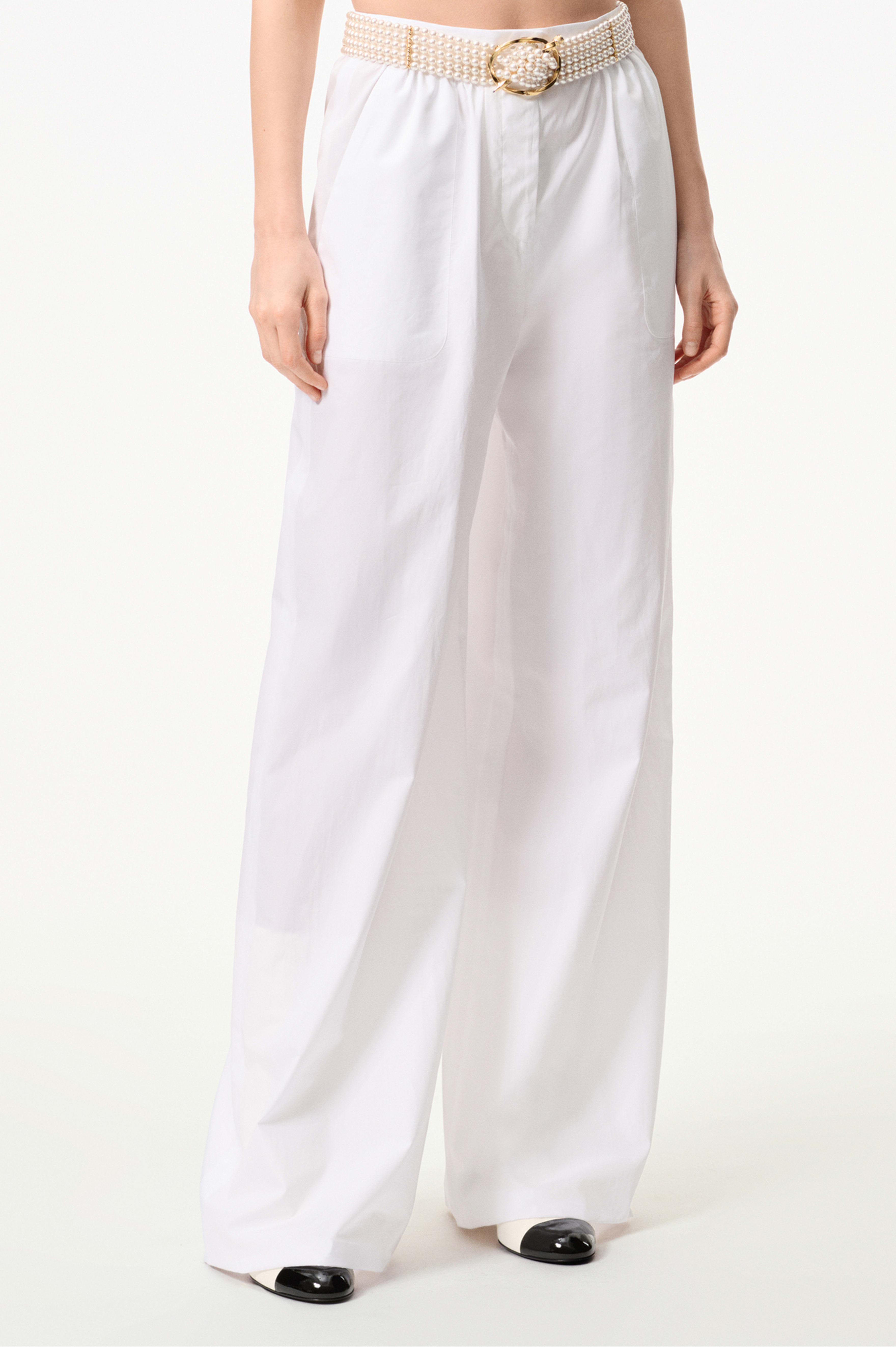Pants - Cotton poplin, white — Fashion | CHANEL