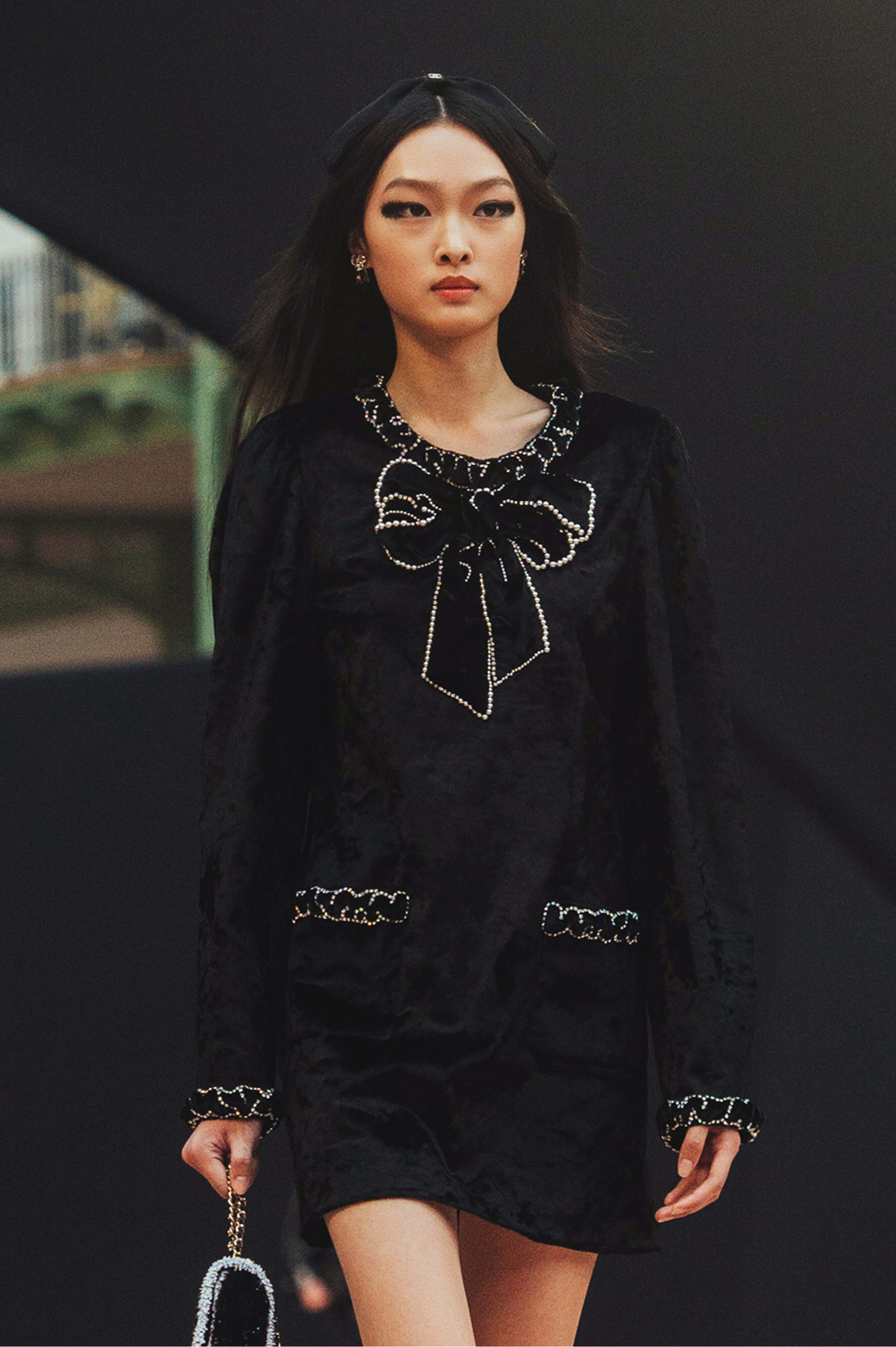 ショート ドレス - コスチューム パール エンブロイダリー コットン