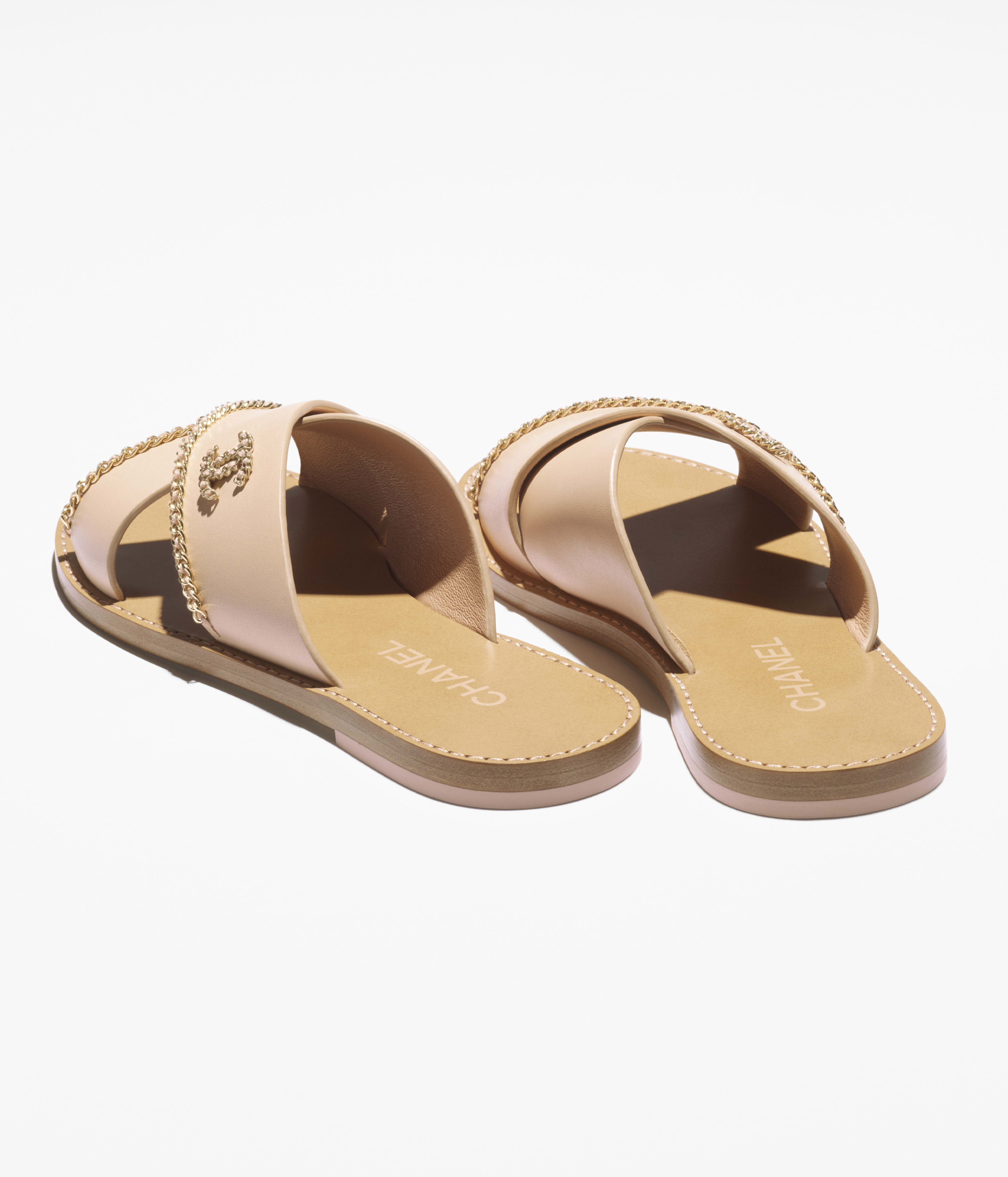 Mules - Calfskin, light beige — Fashion | CHANEL