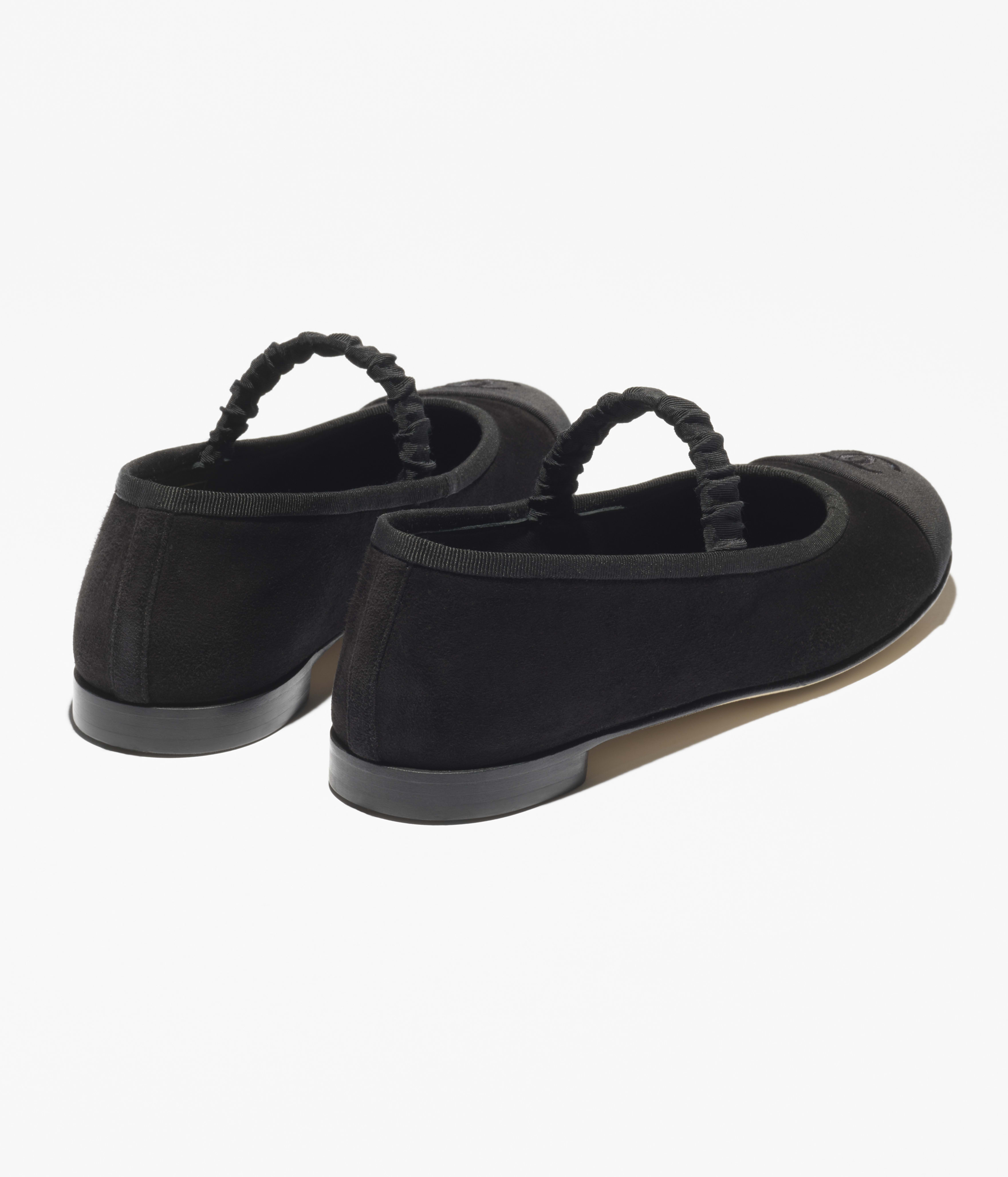 メリージェーン - スウェード キッドスキン & グログラン、ブラック