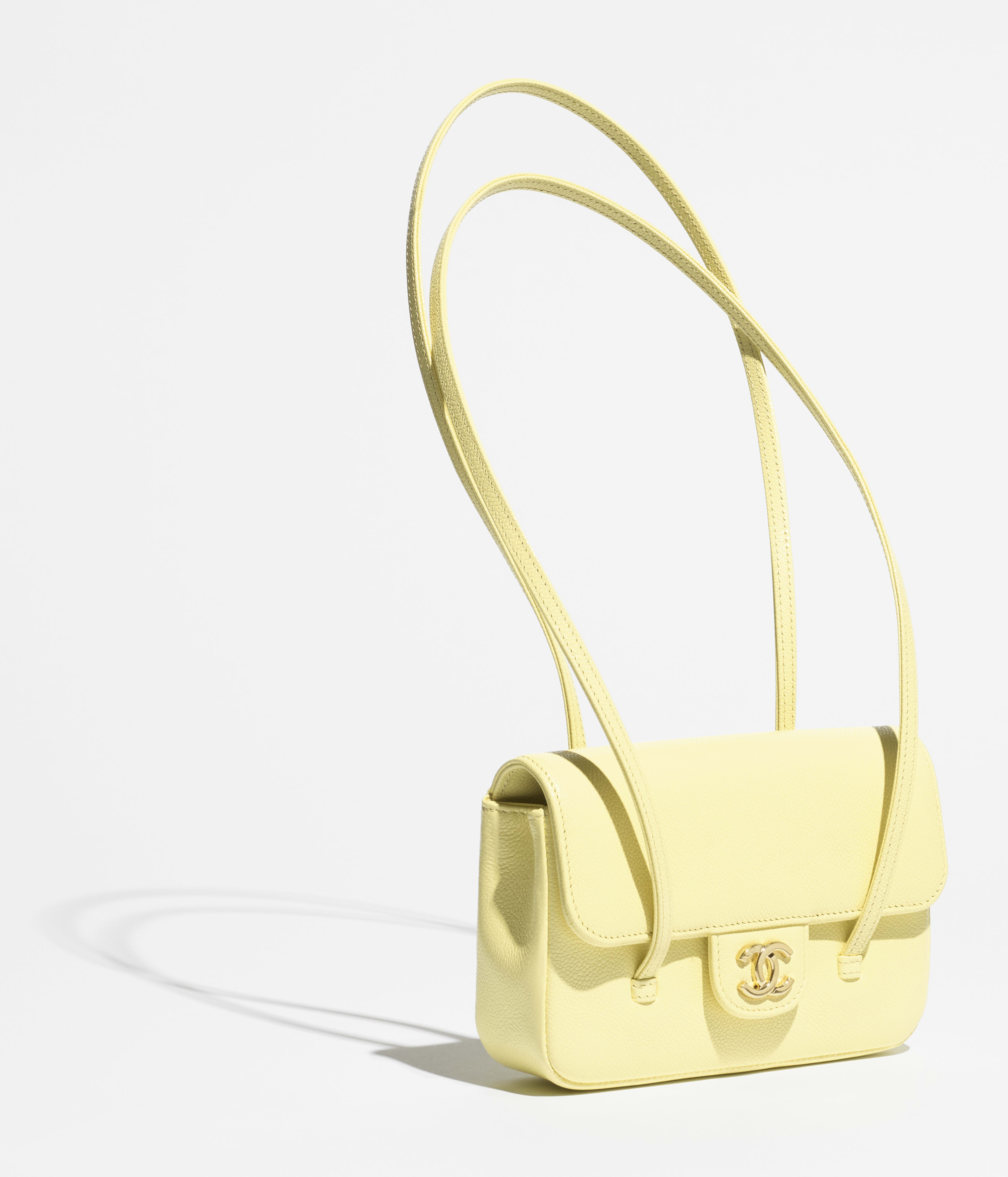 ストラップ クラッチ バッグ - シャイニー グレインド カーフスキン