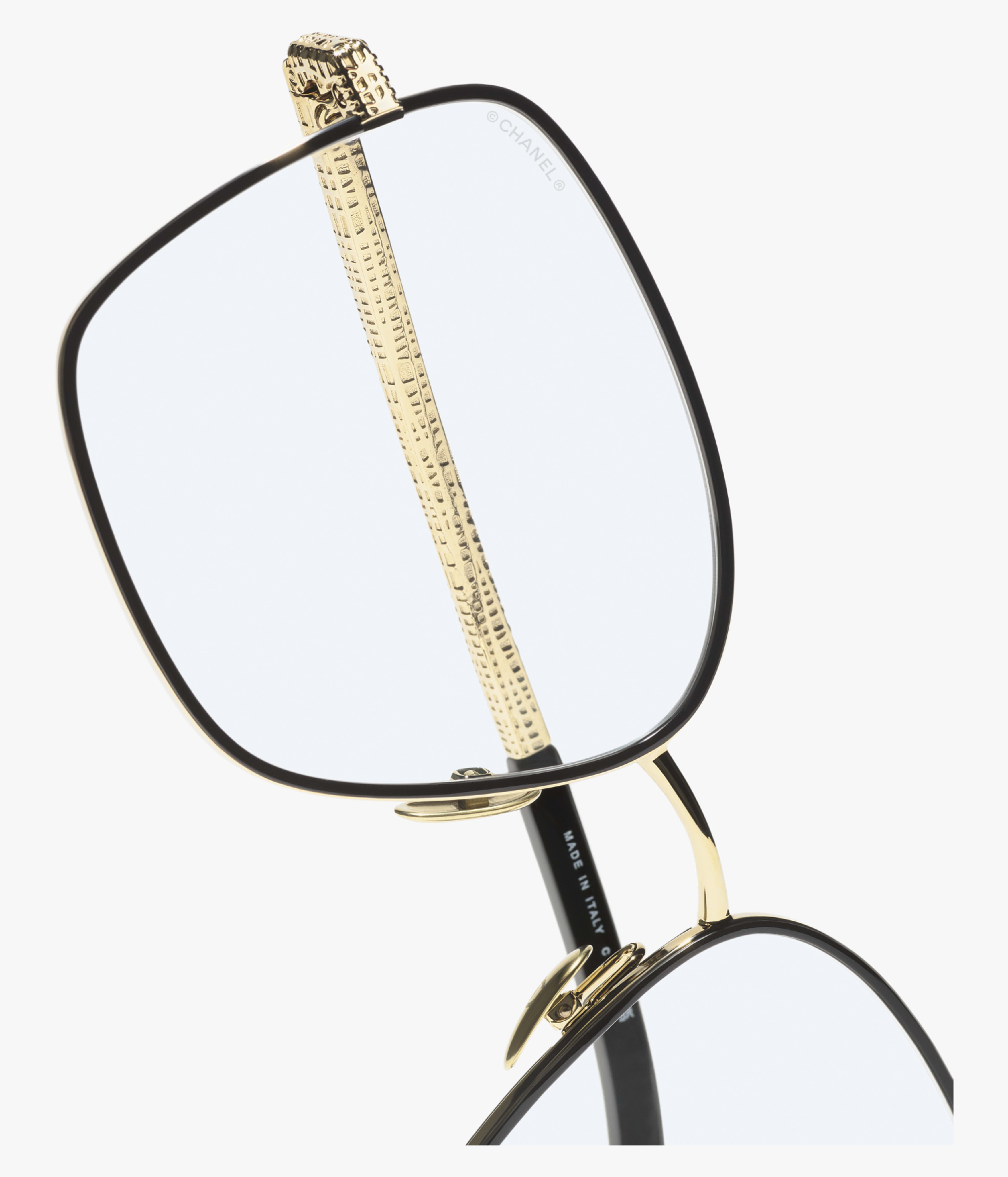 CHANEL Eyewear: Square Blue Light Glasses, metal — Fashion | CHANEL