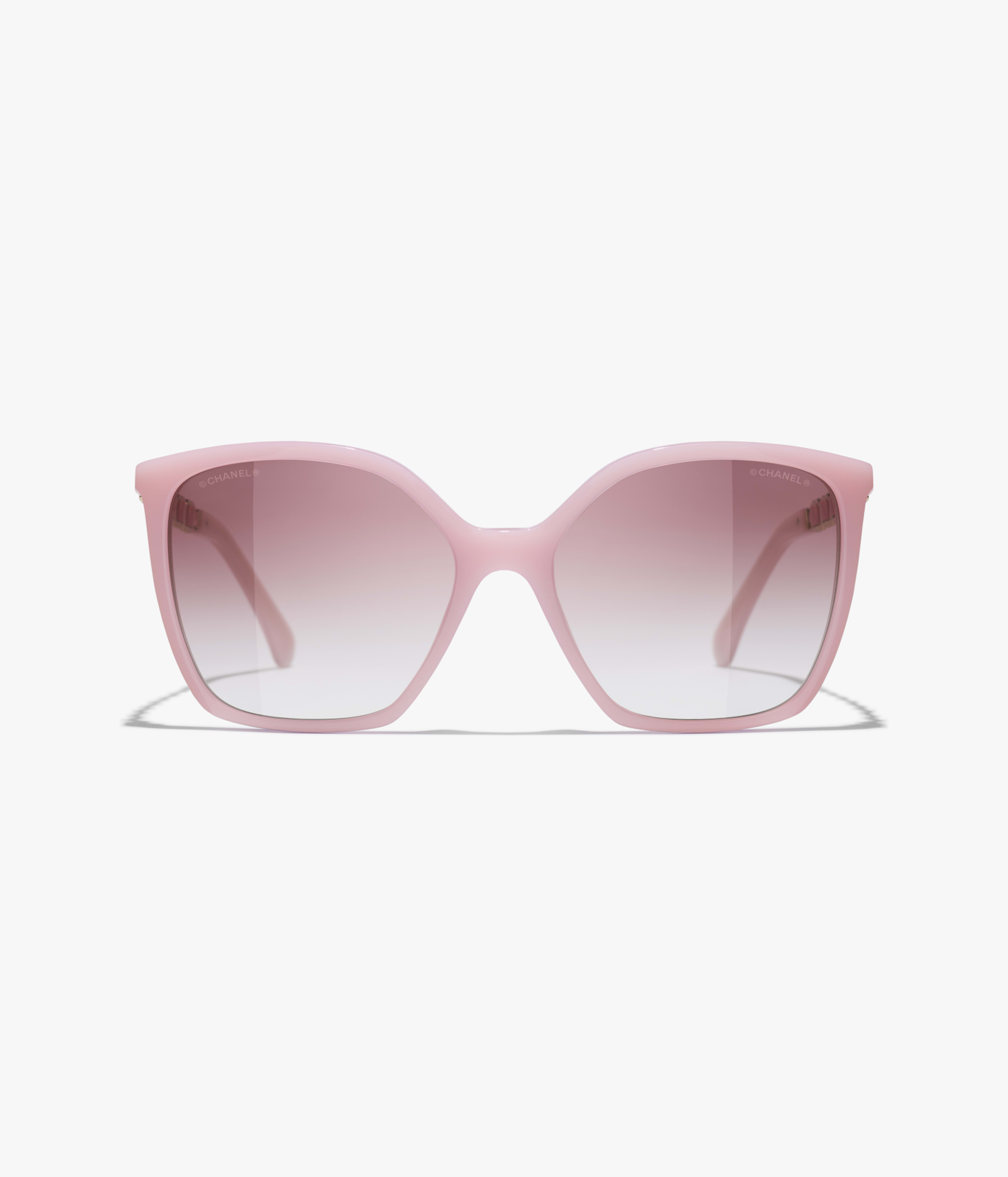 CHANEL Sunglasses: Square Sunglasses, acetate & calfskin — Fashion
