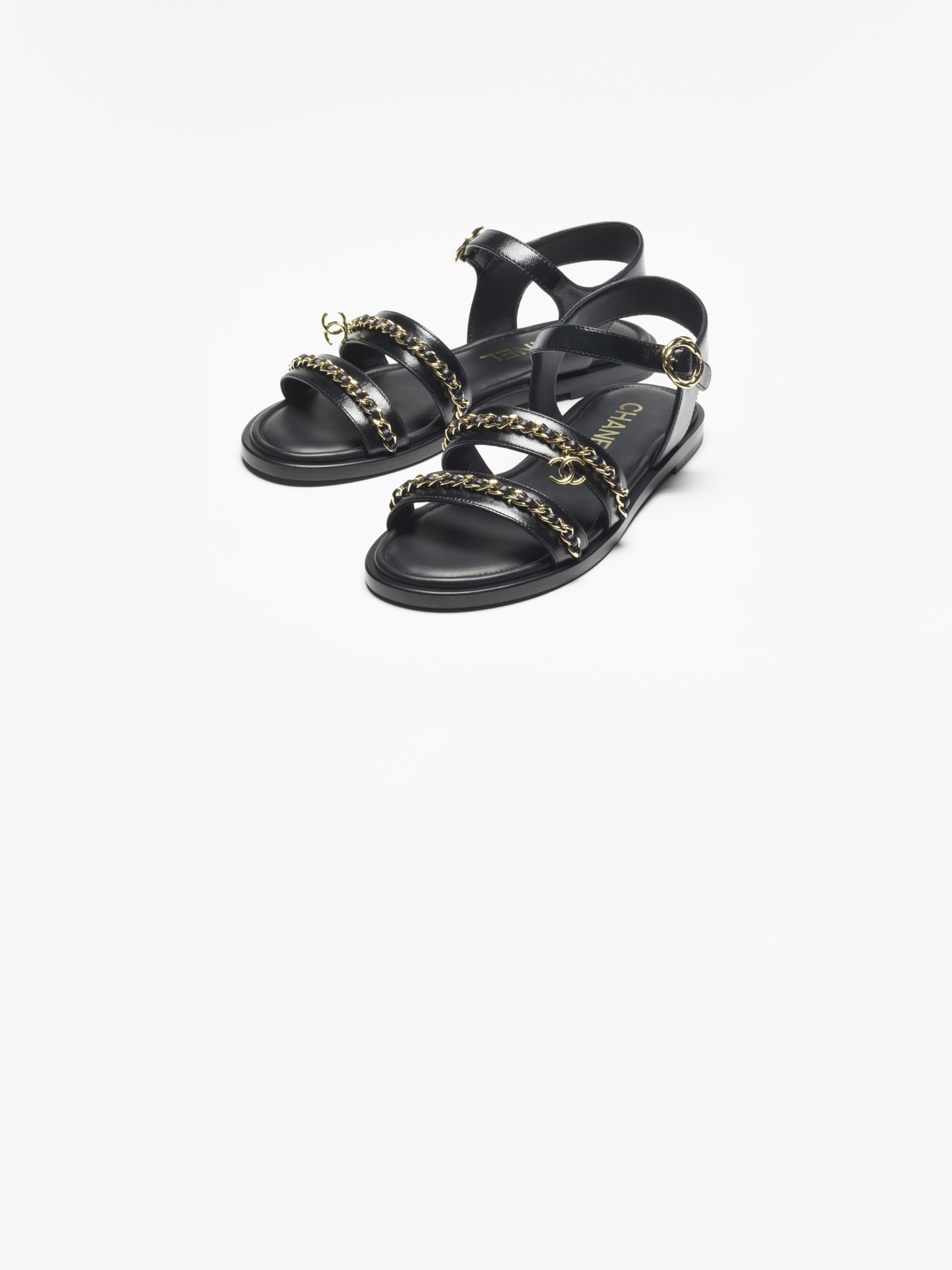 サンダル - カーフスキン、ブラック — ファッション | CHANEL シャネル