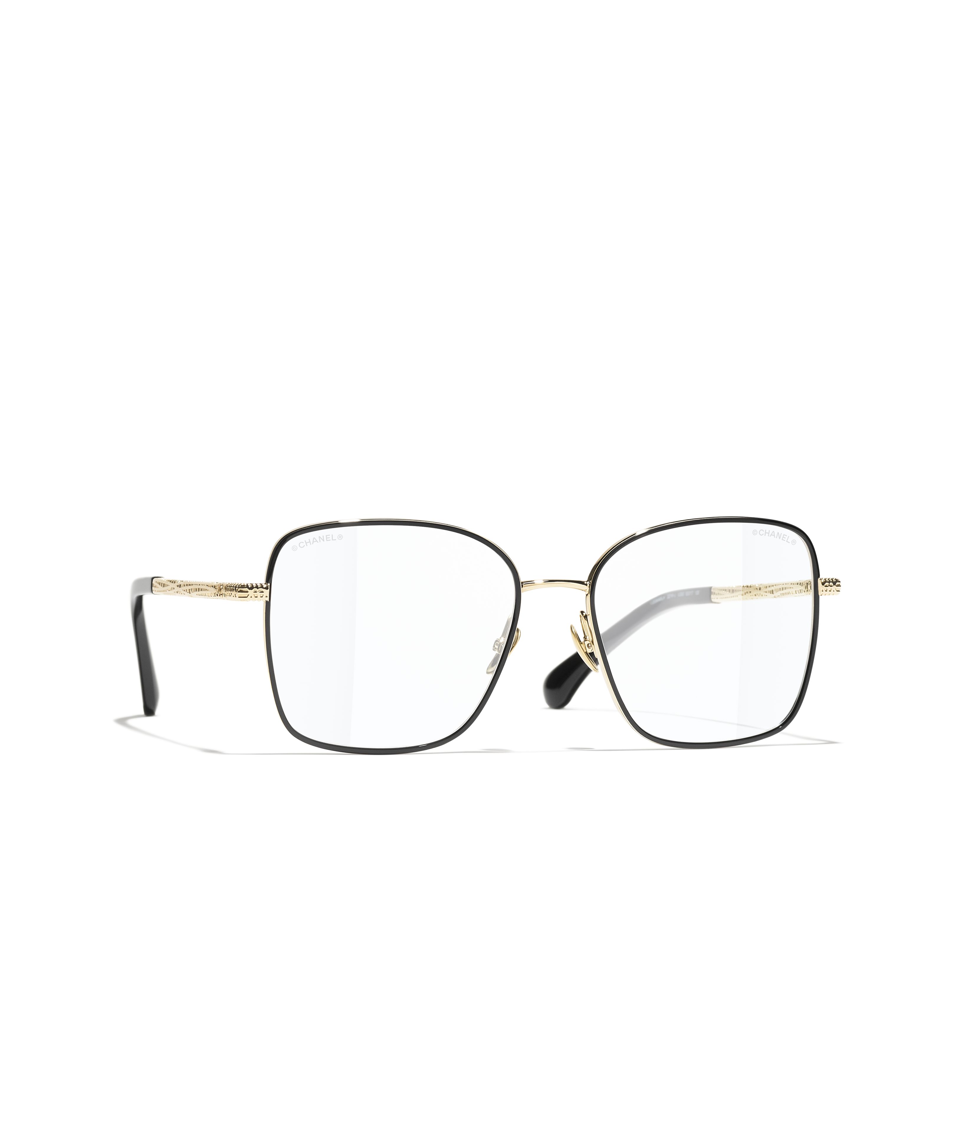 CHANEL Eyewear: Square Blue Light Glasses, metal — Fashion | CHANEL