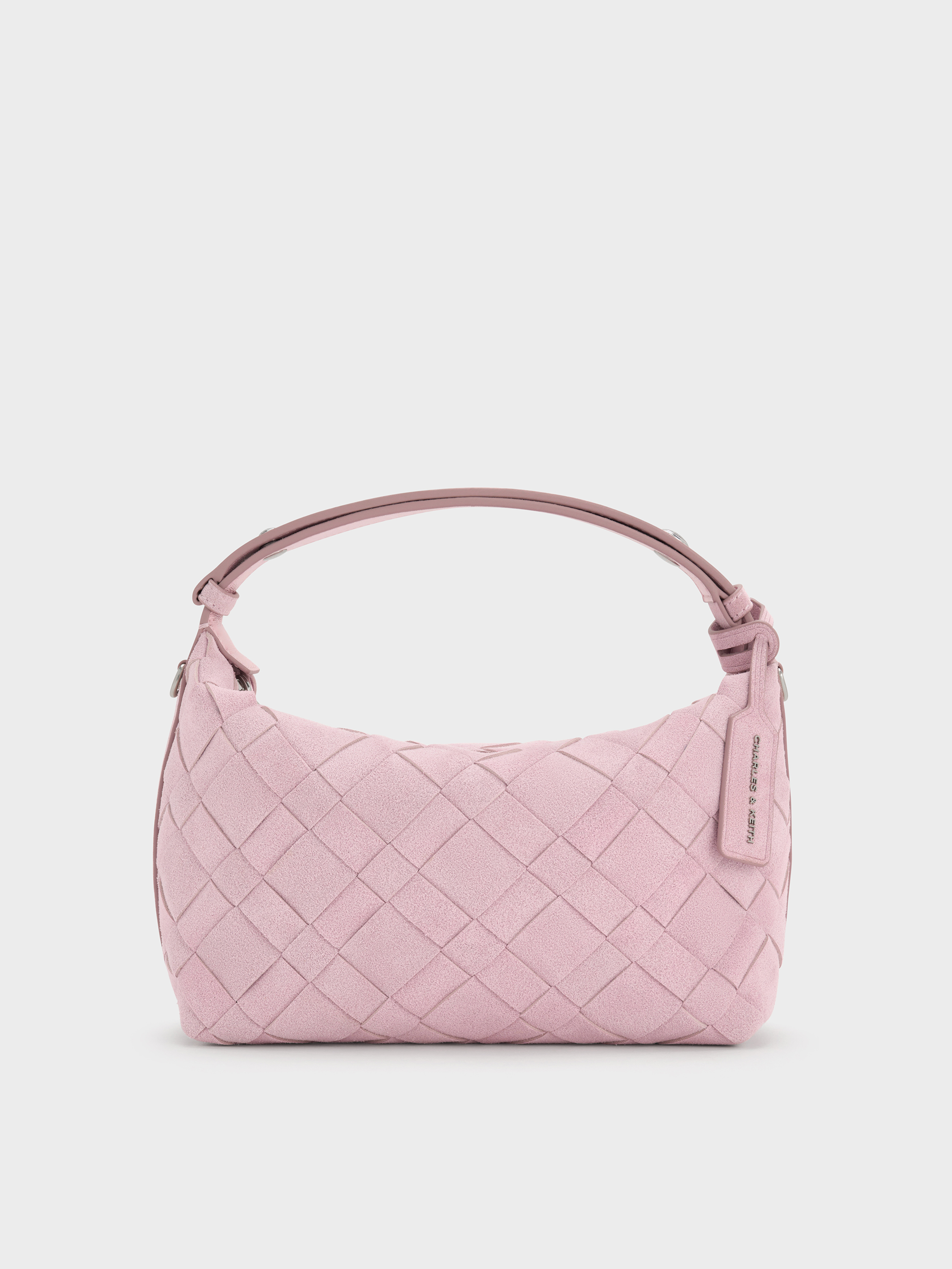 Ivette イヴェット スエードウーブンショルダーバッグ - コットン