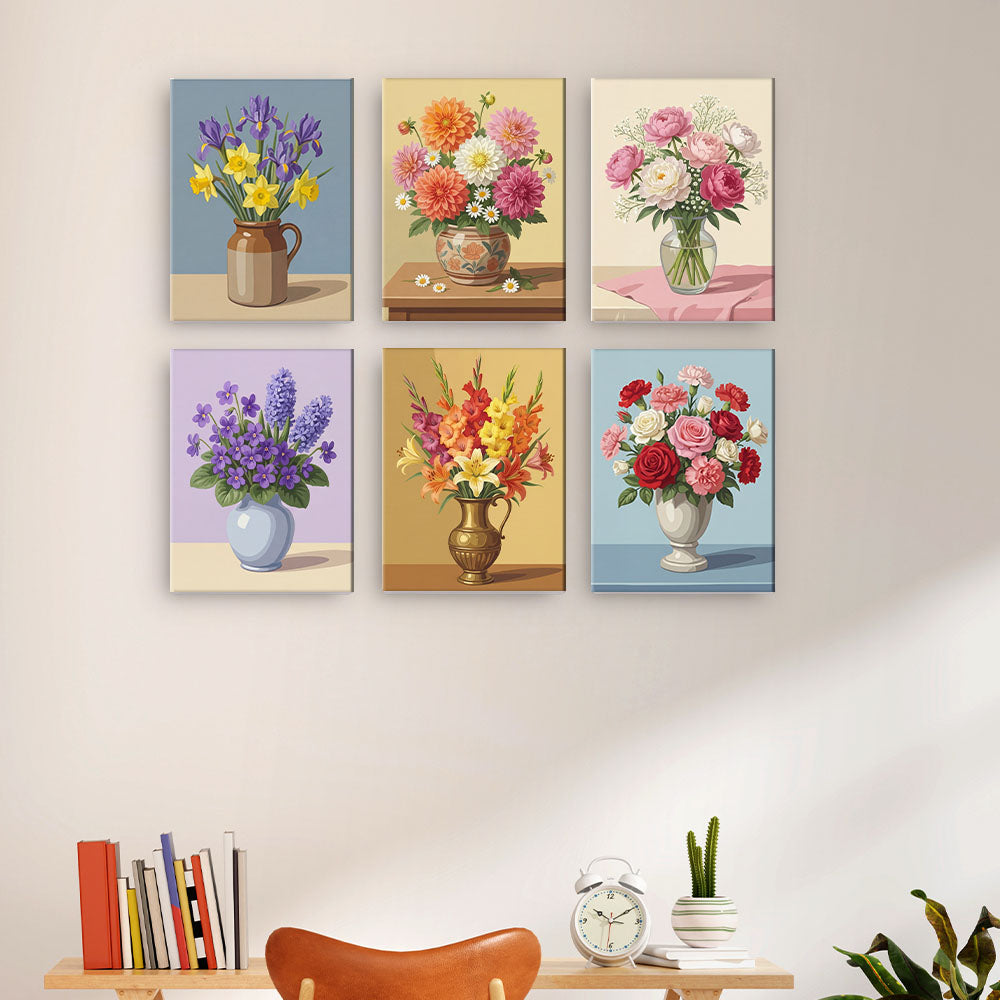 花瓶の花 - 数字塗り絵ミニアート – Cheerful painting®（JP）