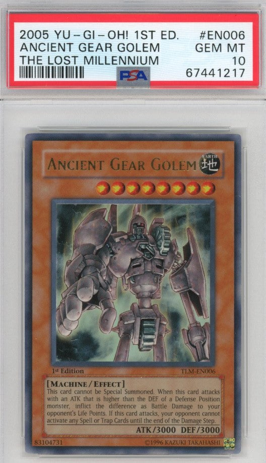 PSA 10 Ancient Gear Golem - TLM-EN006 - Ultra Rare 1st Edition 217