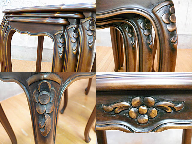 カリモク ドマーニ】Louis XV ルイ15世 スライドサイドテーブル ネスト