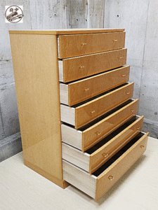 府中家具】松岡家具 シャンドール 最高級 バーズアイ メープル 7段