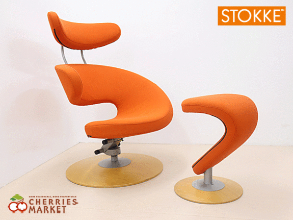 Stokke ヴァリエールバランスチェアマルチニット生地オレンジ