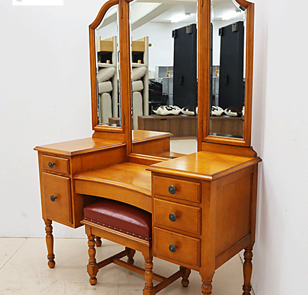 横浜ダニエル】DANIEL 最高級 ドレッサー/鏡台/三面鏡&スツール/チェア
