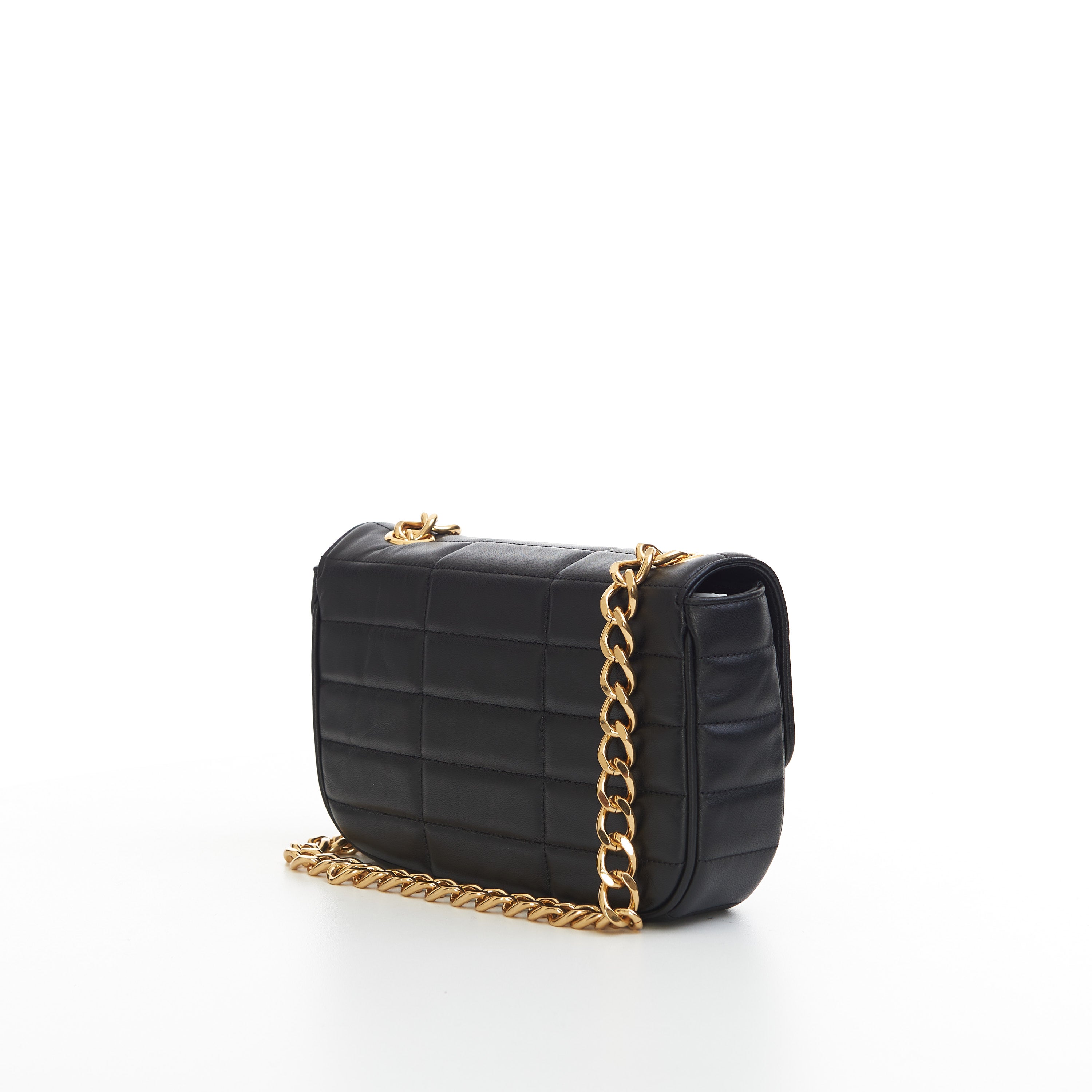 Chain Shoulder Bag Matelasse Monochrome Celine In Black Quilted