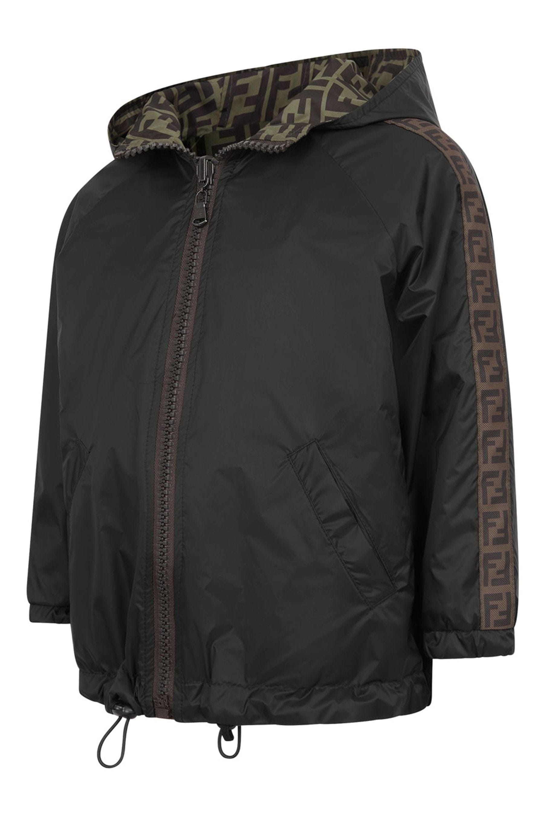 Fendi Kids Reversible FF K-Way Jacket in Black | Childsplay Clothing