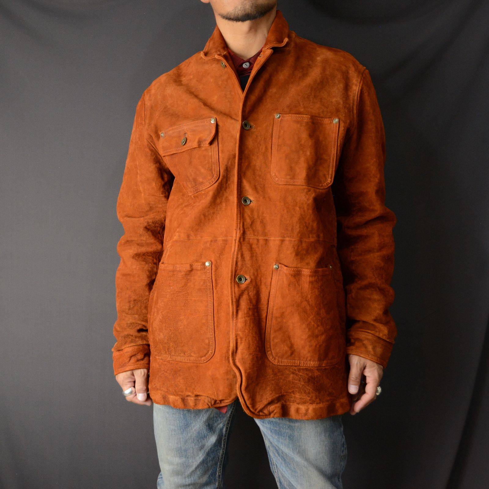 ISAMU KATAYAMA BACKLASH - JAPAN カーフスエード白鞣し製品染めレザー