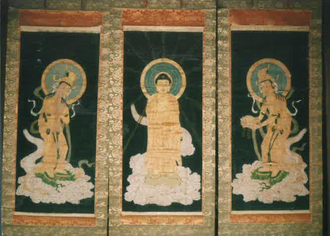 絹本著色阿弥陀三尊来迎図 | かすみがうら市公式ホームページ