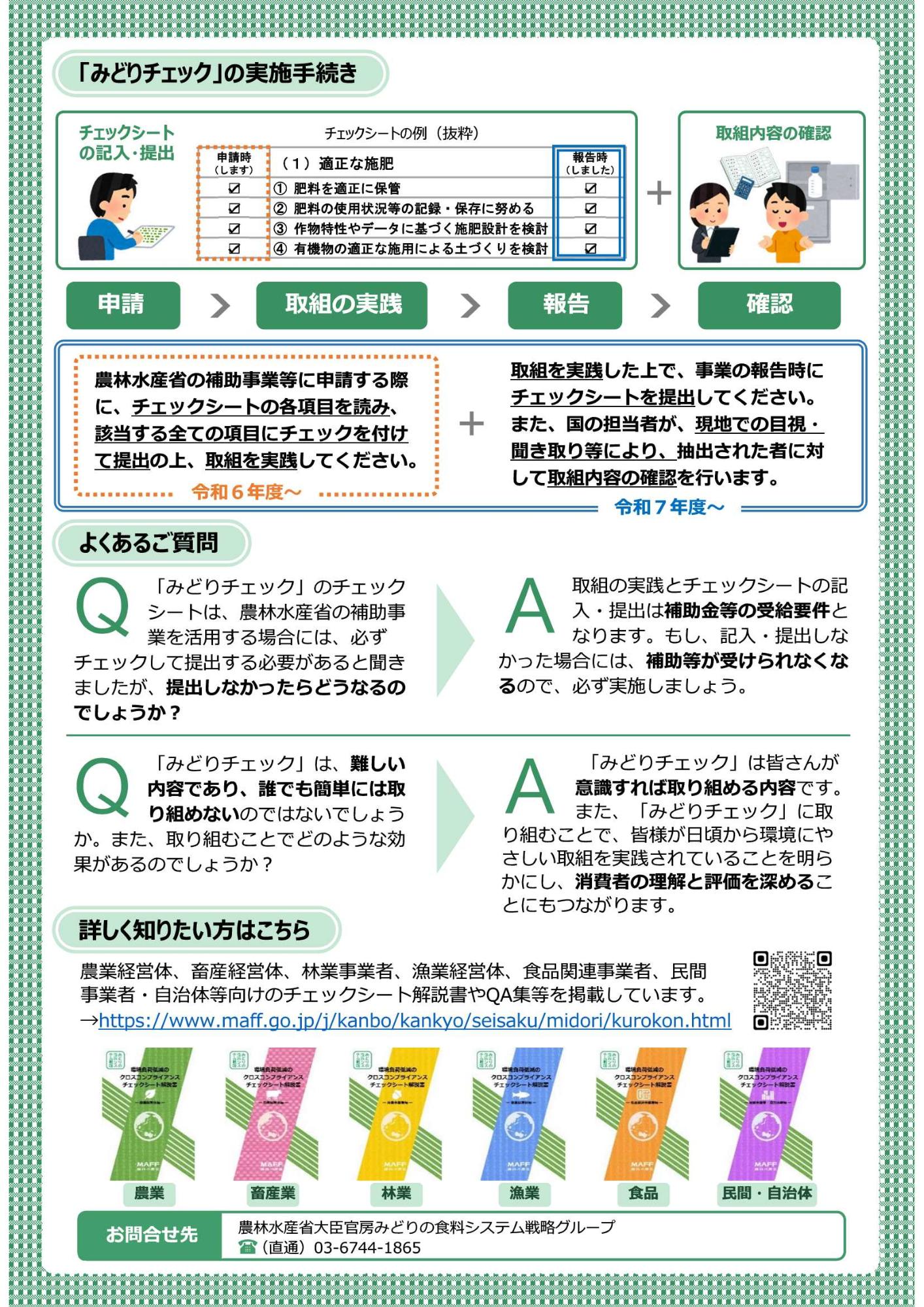 環境負荷低減のクロスコンプライアンス（みどりチェック）が始まってい