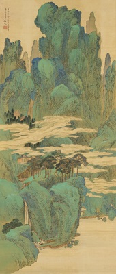 谷文晁「金碧山水図」｜秋田市立千秋美術館 収蔵品データベース